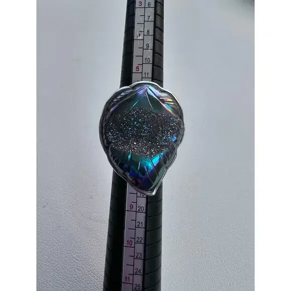 SAJEN WINDOW DRUSY FOREST SAJEN SILVER COLLECTION PLATINUM OVER SILVER RING - Picture 8 of 10